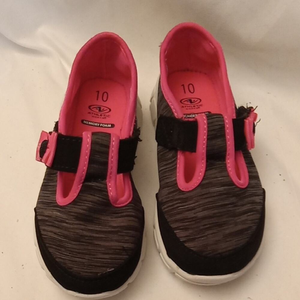 Athletic Works Girls Size 10 Shoes - Pink and Black